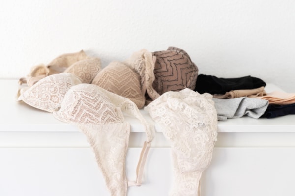 Collection of white and beige bras