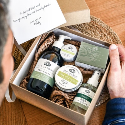 Bloomtown vegan and eco-friendly gift set for men.