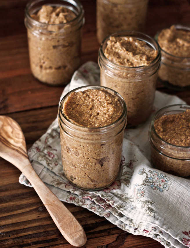 Jar of homemade stout mustard -ready to give as a homemade edible Christmas gift idea.